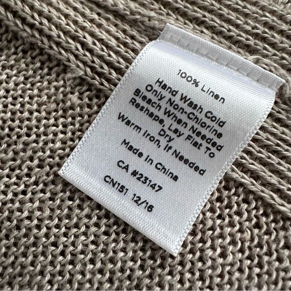 Talbots 100% Linen 3/4 Sleeve Cardigan Beige Size Longer Length Size S Petite - Picture 4 of 6